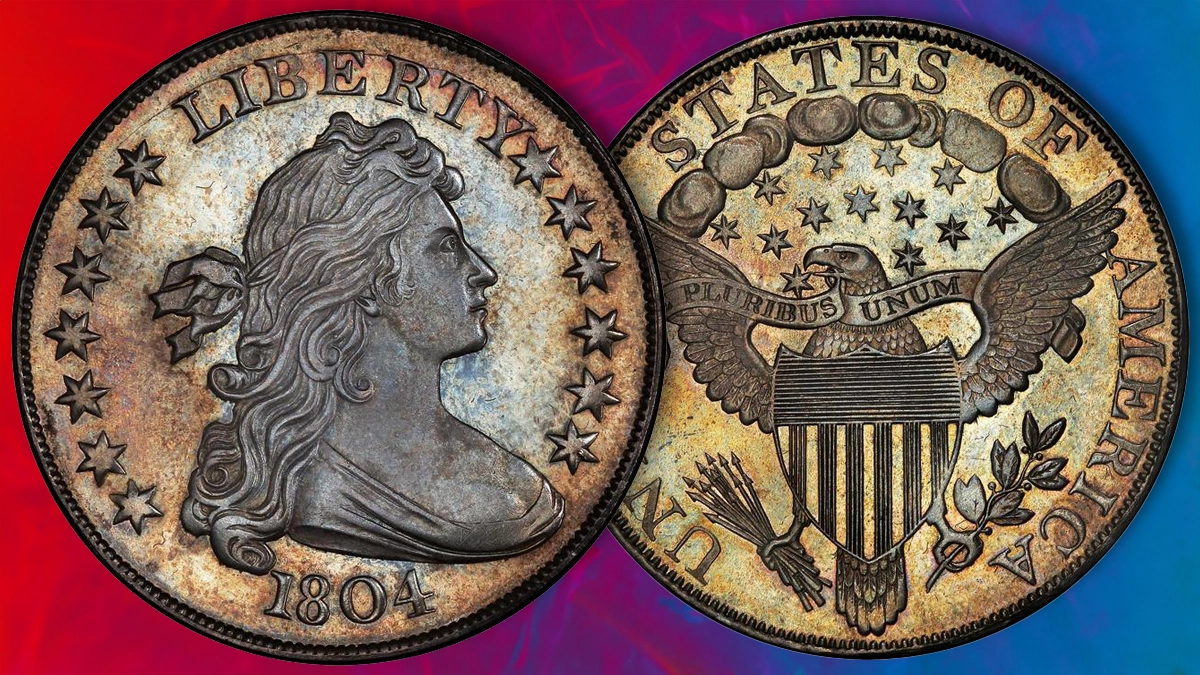 This is an image of the Childs 1804 Draped Bust Silver Dollar.