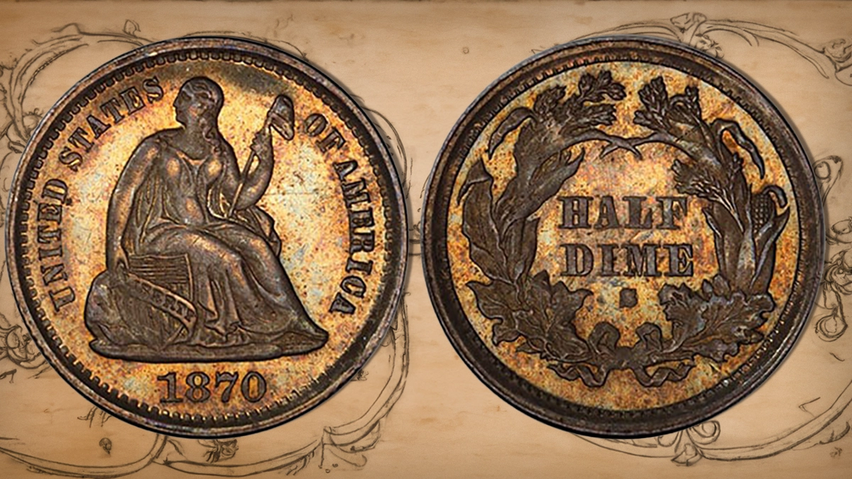 1870-S Liberty Seated Half Dime.