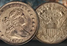 1800 Draped Bust Half Dime. Image: Stack's Bowers / CoinWeek.