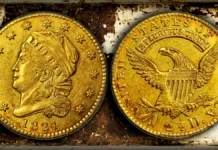 1824/1 Capped Head Left Quarter Eagle. Image: Stack's Bowers / CoinWeek.