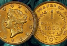1853-O Gold Dollar. Image: David Lawrence Rare Coins / CoinWeek.