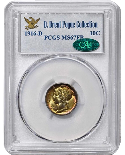 The D. Brent Pogue 1916-D Mercury Dime, from his personal collection. Image: Stack's Bowers.