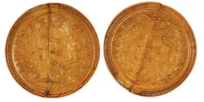 1942 Experimental Cent Pattern made by the Blue Ridge Glass Corporation of Kingsport, Tennessee. Image: Heritage Auctions.