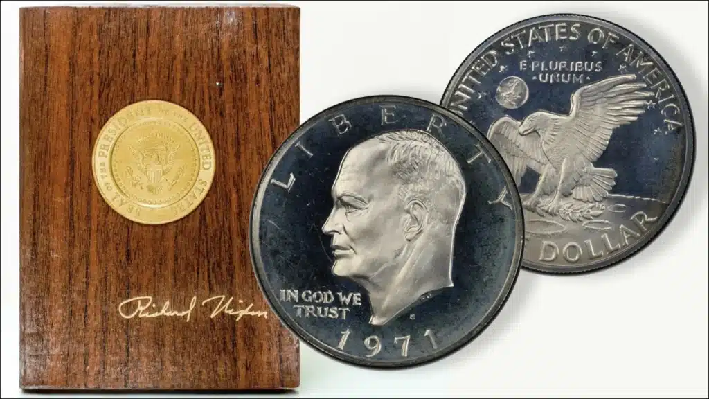 1971-S Eisenhower Dollar "Nixon Presentation Variety".