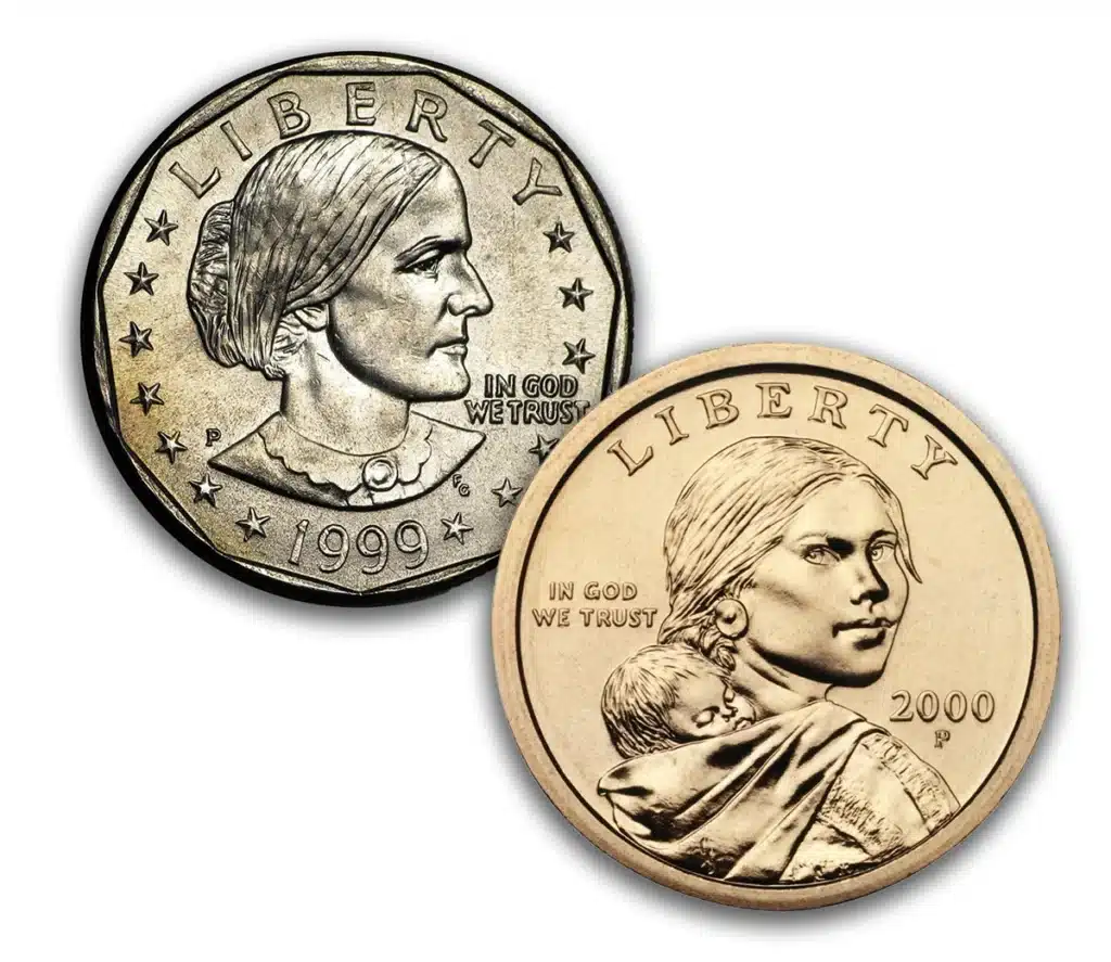 1999-P and 2000-P Small Dollar Coins.