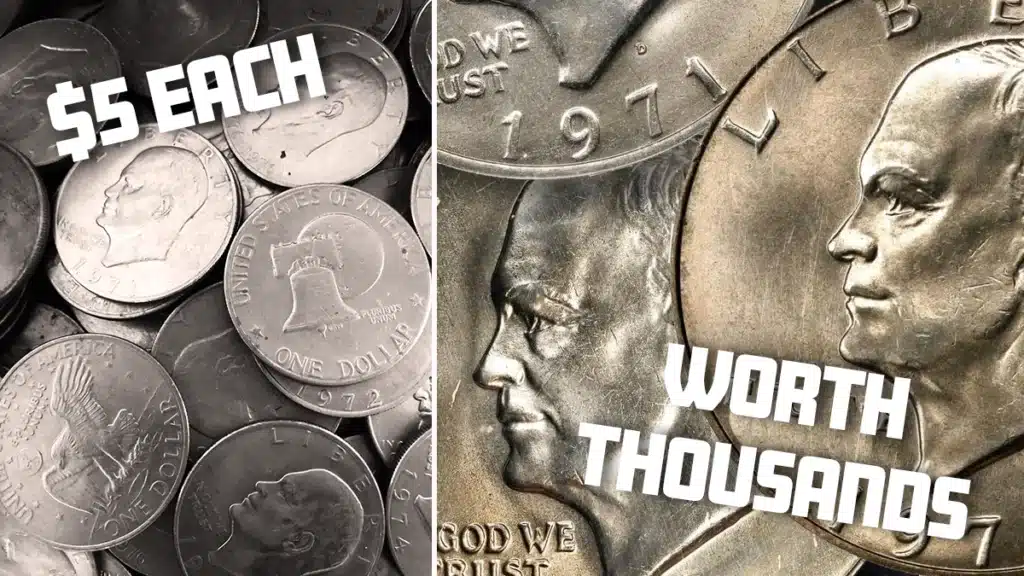 Eisenhower Dollars were struck for circulation from 1971 to 1978. Some are worth a few dollars, others are worth thousands. Image: CoinWeek.