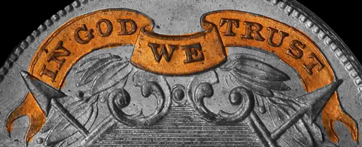 The 1864 Two-Cent Piece marked the first time IN GOD WE TRUST appeared on a United States coin. Image: CoinWeek.