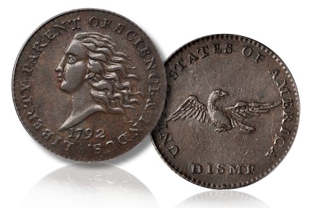 US Pattern Coins 1792 Disme