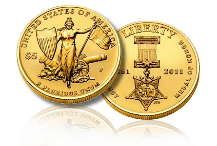 Medal Of Honor $5 commemorative Gold coin