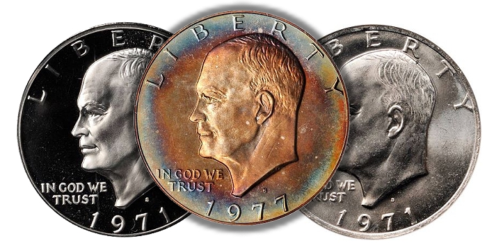 1971 1972 1974 1976 1977 1978 Eisenhower Known as the "IKE SILVER DOLLAR" Coins 