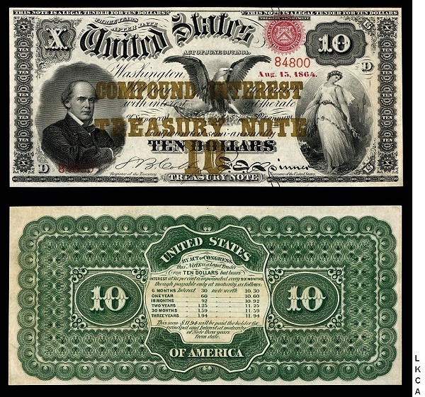 Fr. 190b $10 1864