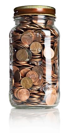 a jar of pennies (give the gift of coins)