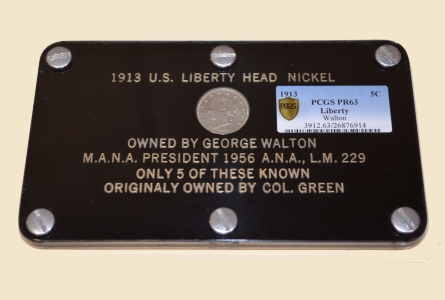 With permission from the owners, a Professional Coin Grading Service certificate of authenticity and grade, PCGS Secure PR63, was affixed by PCGS Co-Founder David Hall to the inside layer of George O. Walton's custom-made holder. The famous coin, that now has sold for $3,172,500, was inside that holder when it was recovered from the 1962 car crash that killed Walton. (Photo courtesy of PCGS.)