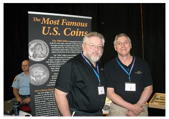Rod Gillis, ANA Numismatic Educator and Doug Mudd, ANA Museum Curator at the GNA Coin & Currency Show. (Photo by Richard Jozefiak)