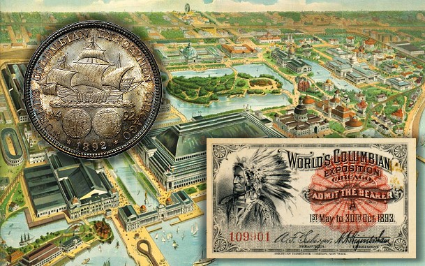 World's Columbian Exposition ticket and half dollar