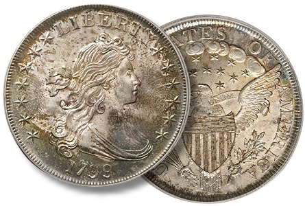  1799 B-5, BB-157 silver dollar "Boston specimen