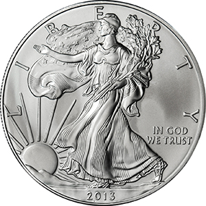 This is an image of a 2013 American Silver Eagle.