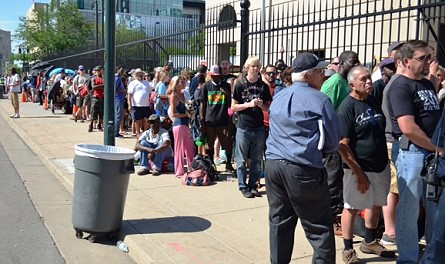 The line outside the Denver Mint, August 6, 2014.