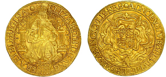 CHARLES II 1678/7 5 GUINEAS 8 OVER 7, SECOND BUST.