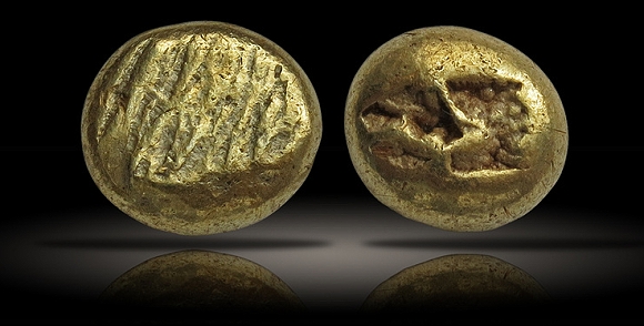 ancient coins - Ionia. Striated; 650s BCE, EL Hekte