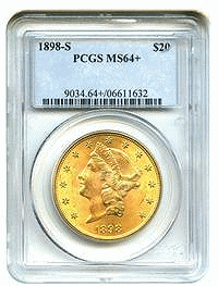 1898-S $20 PCGS MS64+