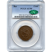1785 Bar Cent PCGS AU50 CAC