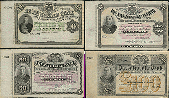 Lot 989 - De Nationale Bank der Zuid-Afrikaansche Republiek, a complete specimen set of the 1892 series