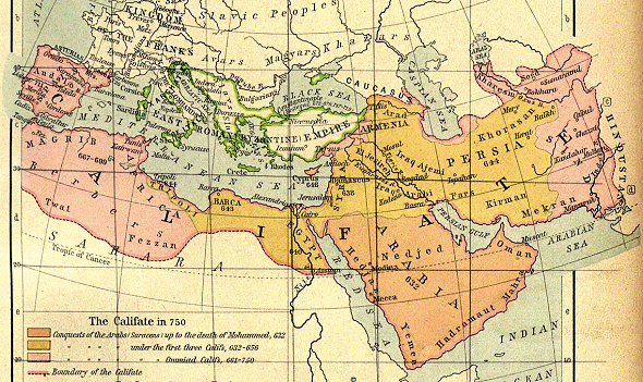 Caliphate Map of 750 CE
