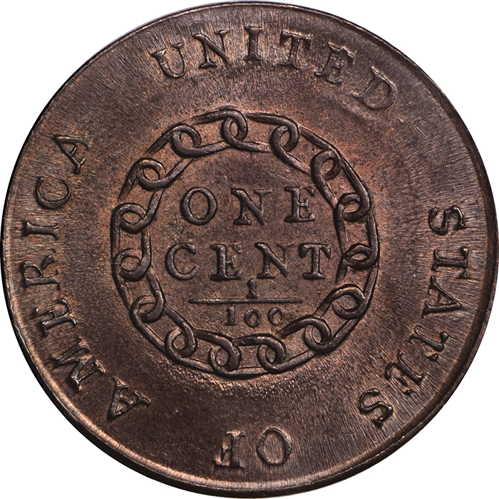 Reverse of the Garrett Chain cent. Image: PCGS.