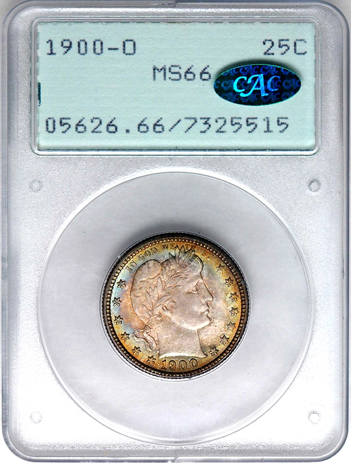 1900-O Quarter graded MS66 CAC.