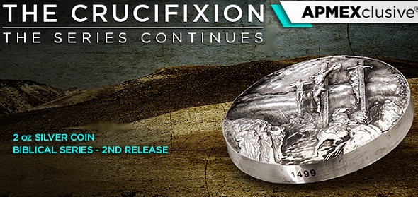 The Crucifixion coin is the second Silver coin in the Biblical Series from the Scottsdale Mint.