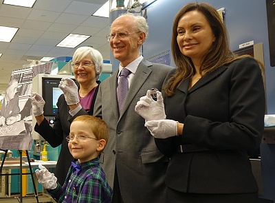 [From top Left to right] March of Dimes Foundation President Dr. Jennifer Howse - Dr. Peter Salk, son of Dr. Jonas Salk - Treasurer of the United States Rosie Rios - 2014 March of Dimes National Ambassador, Aidan Lamothe