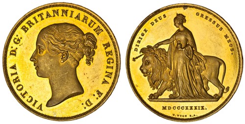 Queen Victoria five pound gold pattern