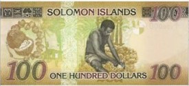 Solomon Islands new $100 bank note, back