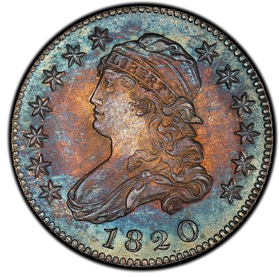 Pogue Lot 1063 - 1820 Capped Bust Quarter. Browning-2. Large 0. Rarity-2. Mint State-66 (PCGS).