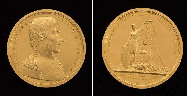 William Henry Harrison Congressional Gold Medal, obverse and reverse