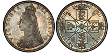GREAT BRITAIN. Victoria. (Queen, 1837-1901). 1887 Silver Double Florin.