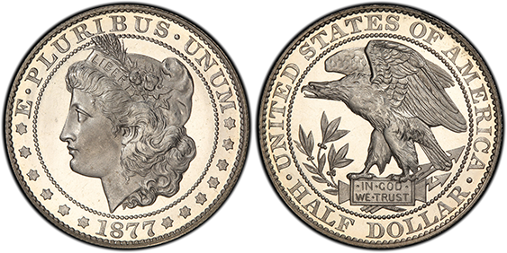 1877 Morgan half dollar pattern