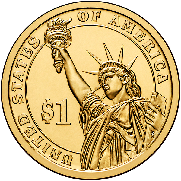 Reverse, United States 2015 Lyndon B. Johnson Pesidential Dollar Coin