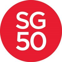 Singapore 50th Anniversary red dot logo