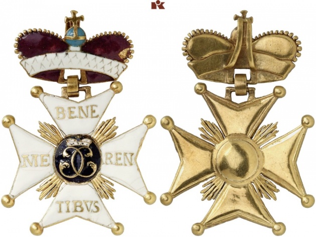 Wuerttemberg. Military Order of St. Charles of Wuerttemberg. Grand Cross Badge. Extremely rare. II-III.