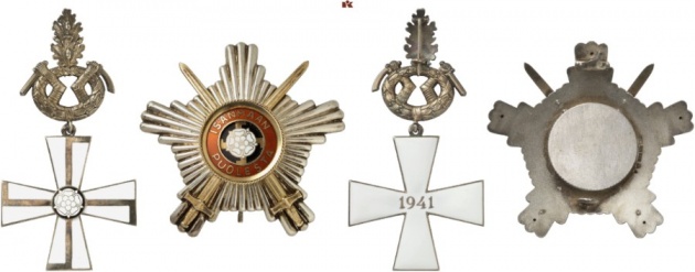 Finland. Order of the Cross of Liberty. Breast Star of the Cross of Liberty 1st Class with Swords, Oak Leaves and Star.
