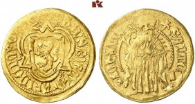 John III, 1404-1420. Gold gulden n. d., Neustadt an der Aisch. Unique. Very fine 