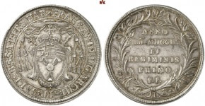 Francis Anthony of Harrach, 1709-1727. Reichsthaler 1709. 3rd specimen known to exist. Extremely fine
