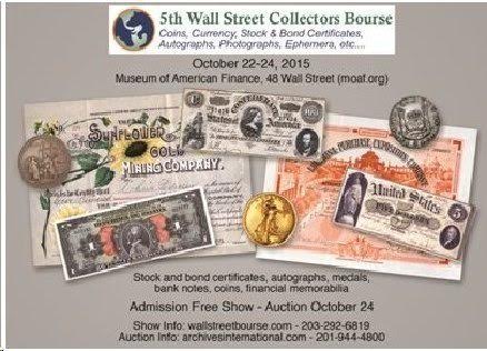 5th Annual Wall Street Collectors Bourse flyer