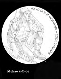 St Regis Mohawk Tribe Code Talker Congressional Gold Medal design candidate, obverse 6