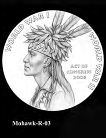 St Regis Mohawk Tribe Code Talker Congressional Gold Medal design candidate, reverse 3