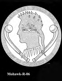 St Regis Mohawk Tribe Code Talker Congressional Gold Medal design candidate, reverse 6