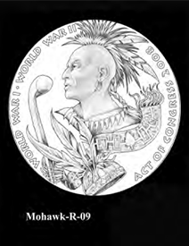St Regis Mohawk Tribe Code Talker Congressional Gold Medal design candidate, reverse 9