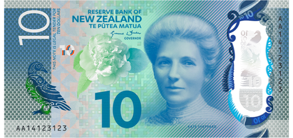 New Zealand 2015 Series 7 $10 bank note feat. Kate Sheppard